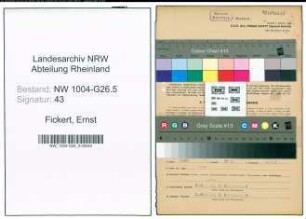 Entnazifizierung Ernst Fickert , geb. 05.03.1885 (Banksekretaer)