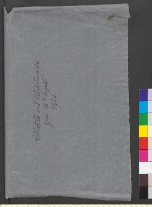 Alter Umschlag "Gedichte und Glückwünsche zum 28n August 1826."