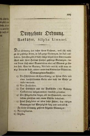 Dreyzehnte Ordnung. Aaskäfer, Silpha Linnaei.