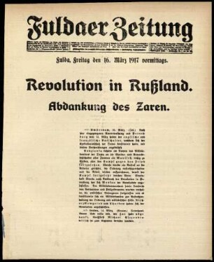 Ausgabe vom Freitag, den 16. März 1917.