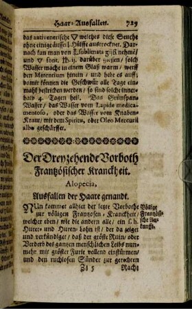 Der Dreyzehende Vorboth Frantzösischer Kranckheit.