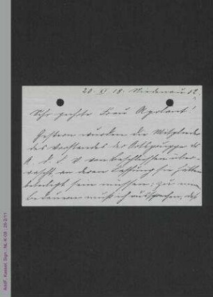 Brief von Auguste Barth an den Vorstand der Ortsgruppe Frankfurt des ADF, z.H. Jenny Apolant