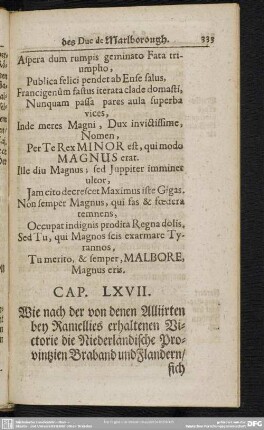 Cap. LXVII. Wie nach der von denen Alliirten bey Ramellies erhaltenen Victorie die Niederländische Provintzien Braband und Flandern, sich an König Carln III. in Spanien ergeben