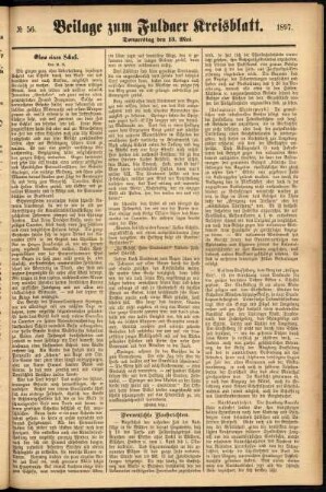 Zweite Ausgabe vom Donnerstag, den 13. Mai 1897.