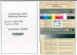 Entnazifizierung Walther Lennemann , geb. 04.09.1885 (Markscheider)