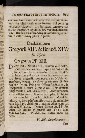 619-629, Declarationes Gregorii XIII. & Bened. XIV.