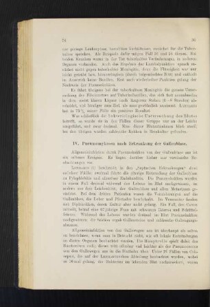 IV. Pneumomykosen nach Erkrankung der Gallenblase.