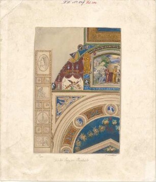Walther, Conradin; Deutschland; Italien; Reisezeichnungen - Wandmalerei aus den Loggien Raffaels (Detail)