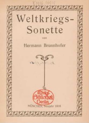 Weltkriegs-Sonette