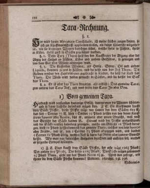 Tara-Rechnung.