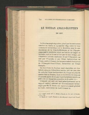 Le Soudan Anglo-Égypten En 1907.