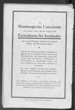 Ferienkurse für Ausländer