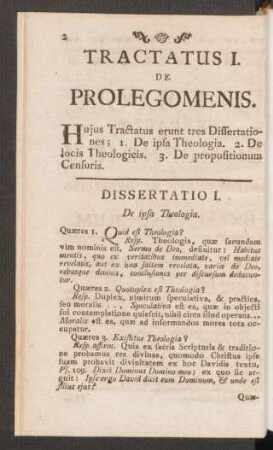 Tractatus I. De Prolegomenis.