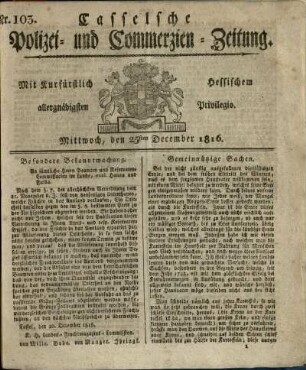 Nr. 103, Mittwoch, den 25sten December 1816