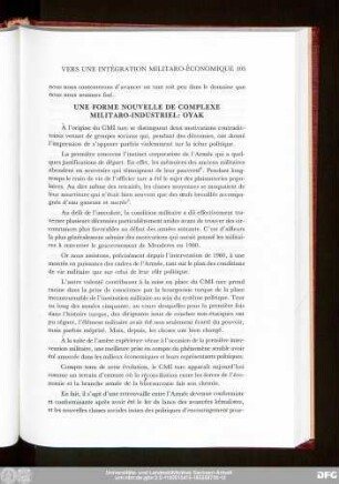 Une Forme Nouvelle De Complexe Militaro-Industriel: Oyak