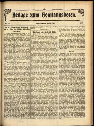 Zweite Ausgabe vom Sonntag, den 20. Juni 1909.