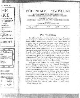 Der Weltkrieg \ Afrika und der Krieg \ Folgen des Weltkrieges für Afrika