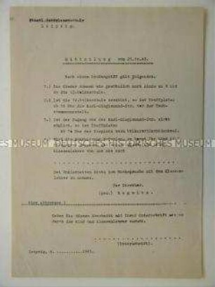 Rundschreiben mit Hinweisen zum Verhalten bei Luftangriffen