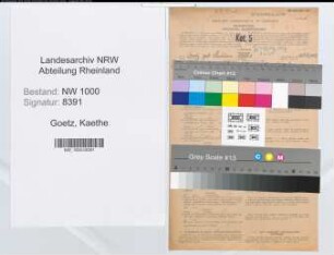 Entnazifizierung Kaethe Goetz, geb. 24.05.1916 (Stenotyp.)