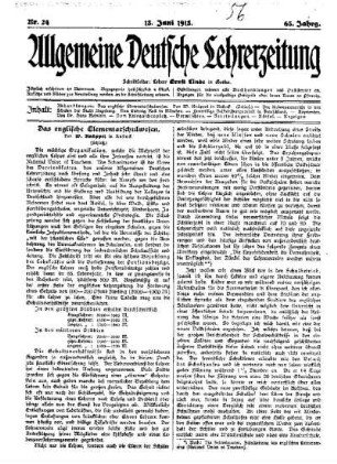 Das englische Elementarschulwesen (Schluß)