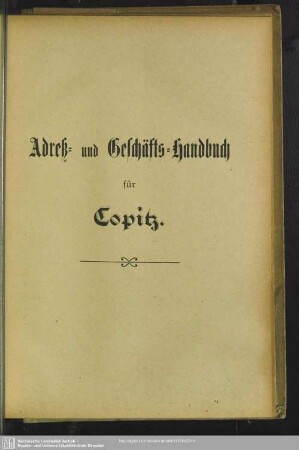 Adreß- und Geschäfts-Handbuch für Copitz