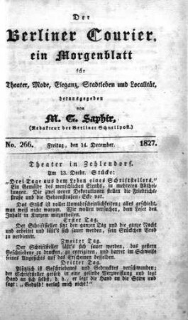 No. 266, Freitag, den 14. December 1827