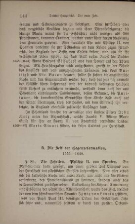 B. Die Zeit der Gegenreformation. 1555 - 1648