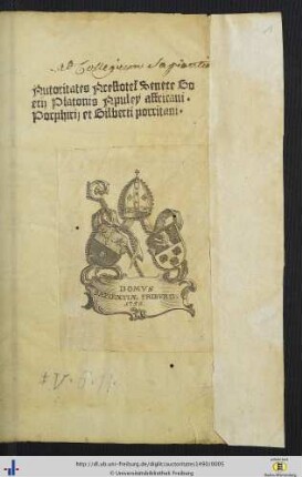 Exlibris des Collegium Sapientiae.