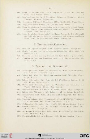 F. Freimaurer-Abzeichen (Nr. 5932-5935)