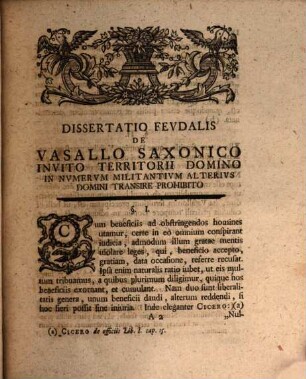 De vasallo saxonico invito territorii domino in nvmervm militantivm alterivs domini transire prohibito