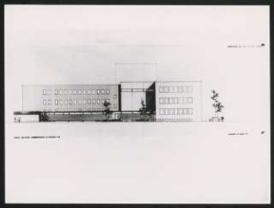 Stadttheater, Krefeld: Ansicht Osten, 1. Entwurf