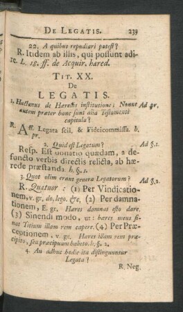 Tit. XX. De Legatis