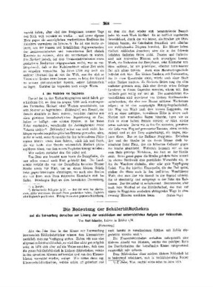 Die Bedeutung der Schülerbibliotheken : und die Verwertung derselben zur Lösung der erziehlichen und unterrichtlichen Aufgabe der Volksschule ; (Fortsetzung)