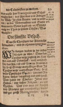 Die fünffte Ursach.