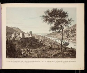 Heidelberg, Schloss, Stadt und Alte Brücke von Osten
