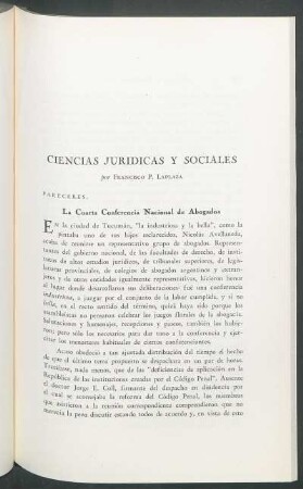 Pareceres - La Cuarta Conferencia Nacional de Abogados