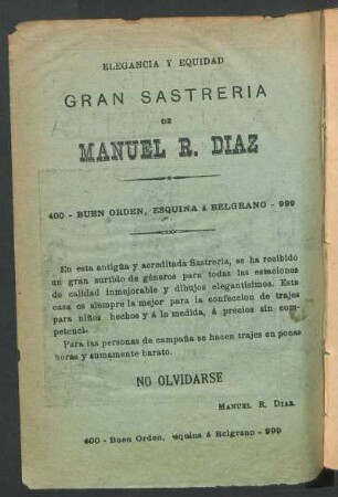 [Publicidad] Gran sastrería