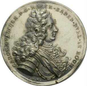 Medaille auf den Regierungsantritt des Markgrafen Karl Wilhelm von Baden
