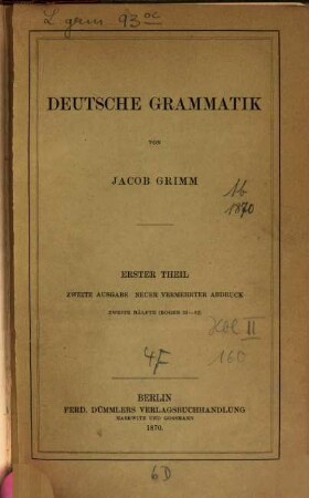 Deutsche Grammatik, 1