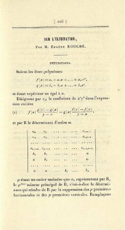 Sur l'élimination.