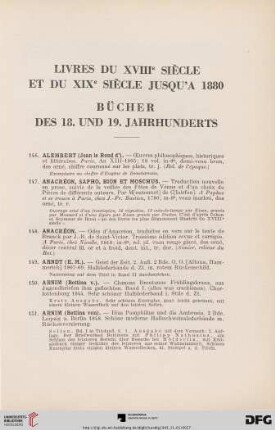 Livres du XVIIIe siècle et du XIXe siècle jusqu’a 1880 (Nr.146- 391)