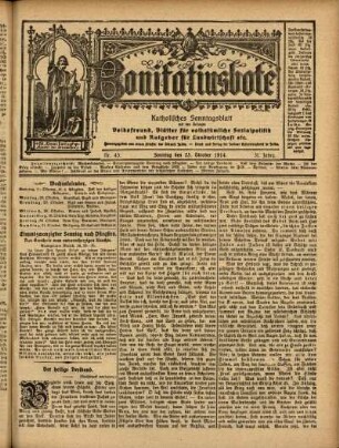 Ausgabe vom Sonntag, den 25. Oktober 1914.