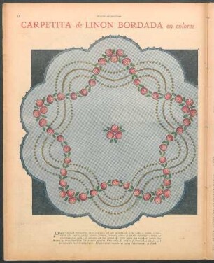 Carpetita de linon bordada en colores [Bordado]