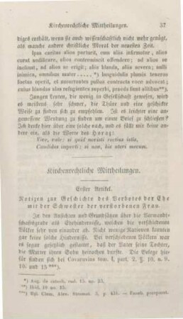 37-50 Kirchenrechtliche Mittheilungen : erster Artikel