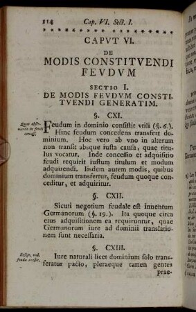 Sectio I. De modis feudum constituendi generatim.