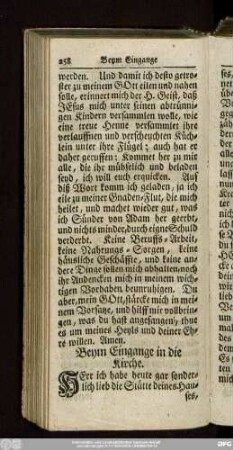 Beym Eingange in die Kirche.