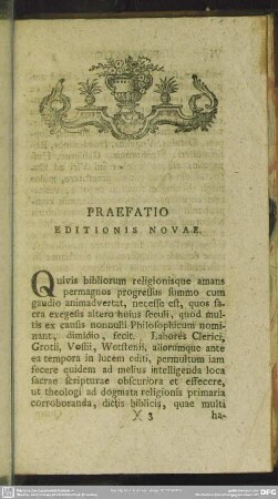 Praefatio Editionis Novae