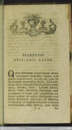 Praefatio Editionis Novae