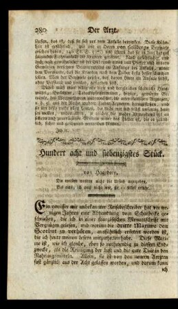 Hundert acht und siebenzigstes Stück
