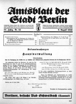 1936,32: Nr. 32, 9. August 1936